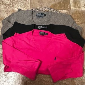3 Gently worn (2) Lamb wool (1) Pima Cotton XL Polo Sweaters